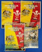 2012 Wales in Australia Rugby Programmes (4): All three tests, large glossies, plus the smaller