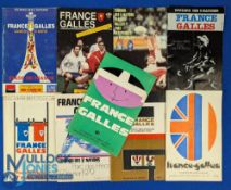 1969-1999 France v Wales Rugby Programmes (8): Lovely selection from Colombes, Parc des Princes