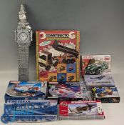 Meccano Construction Set Airfix Model Kits, a vintage constructon set, Airfix unmade kit Spitfire Mk