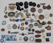 Vintage Enamel Badges, Royalty Commemorative Medals, Military Medal Awards, Buttons a job lot of