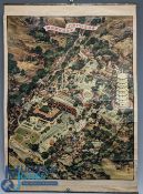 1946 Haw Par Gardens Hong Kong Poster, lithograph printed rolled poster by the Hong Kong printing