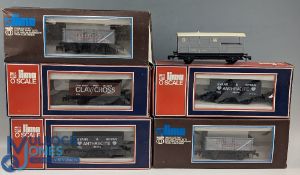 Lima O Gauge Wagons, 5 boxed private owners open wagons and a loose GW 20 Tons brake van