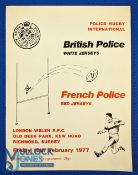 1977 British Police v French Police Rugby Programme: Glossy larger format from the London Welsh