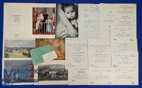 1970-1980 Lord Lichfield Shugborough Hall Signed Christmas cards, Letter, Wedding Invites, menu