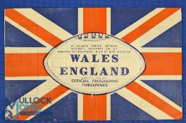 1944 Wales v England Rugby Programme: 11/44 at Swansea, again with that attractive & striking
