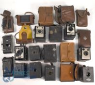 Selection of Vintage Folding & Box Film Cameras: Kodak Brownie's, Balda, Coronet Clipper, Agfa