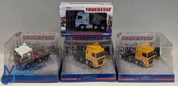 4x Corgi Truckfest Die Cast Trucks, Cabs, a used lot with original boxes, with Volvo, J G McWilliam,