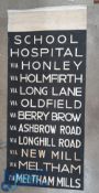 2x Vintage Bus Destination Blinds Canvas Roll Huddersfield Transport (old Transport Museum stock)