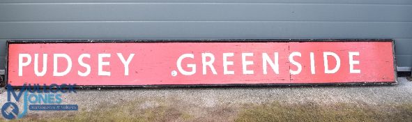 Period Pudsey Green Side painted wooden Railway Signal Box Station Sign, Yorkshire-Leeds area - size