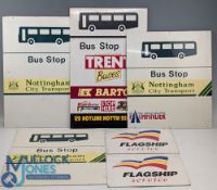 4x Vintage Nottingham City Transport and Trent Transport Bus Stop Signs, plus 2 flagship service