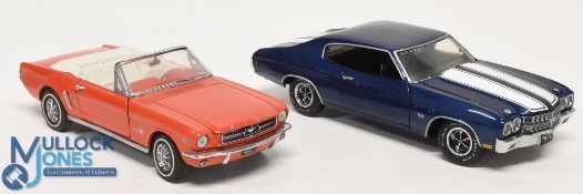 Franklin Mint 1:24 Scale Cars, to include 1964 Ford Mustang and 1970 Chevelle SS454 - with documents