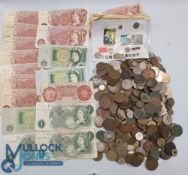 Old British Coins, Banknotes, World Coins Collection, to include brass Victorian - Elizabeth II,