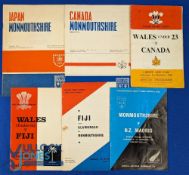 1962-82 Other Tourists in Wales Rugby Programmes (6): Fiji v Glam/Mon 1964 and v Wales U25 1970;