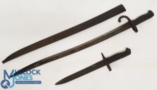 French Chassepot Sword Bayonet, condition well-worn overall corrosion, together with a cut down