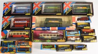 Collection of Solido Cars and Buses London Bus Sealink, Tour of London, Matches, BP and various cars