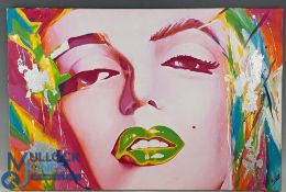 Roz Wilson: oil on canvas, Marilyn Monroe, signed, 76 x 101cm, unframed