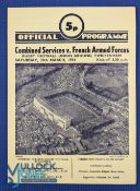1974 Combined Services v French Armed Forces Rugby Programme: Billy Steele, Peter Larter, J-M