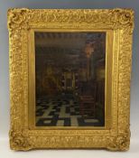 Alfred Bryant Copeland, American, 1840-1909 interior oil on canvas painting, Antwerp Painting 1869 -