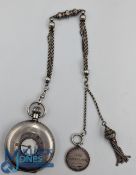 1920 Hallmark Silver Half Hunter Pocket Watch by Record Watch Co, founded in 1903 closed in 1991,