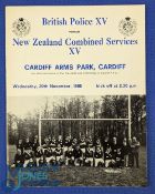 1985 British Police/Comb Services v NZ Combined Services Rugby Programme: At Cardiff, large issue, W