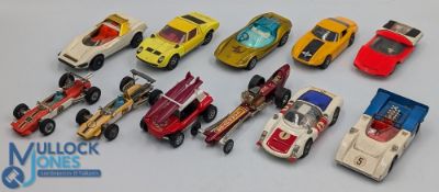 Corgi & Dinky Diecast Cars, a loose collection of Marcos 3 litre, Lamborghini P600, Porshe