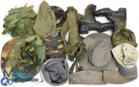 Military Selection, to include boots, caps, belts, plates, webbing belts, map case, shoes (box)