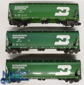 3 'G' Gauge Garden Gauge LGB Burlington Northern American Railway Wagons, Rolling Stock in used