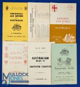 1966-7 Southern English Sides v Australia Rugby Programmes (6): v Western, Southern (with