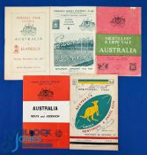 1957-8 Welsh Sides v Australia Rugby Programmes (5): v Swansea, Llanelli, Neath/Aberavon,