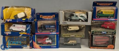 Boxed Die-Cast Corgi Models, most are Corgi commercial vans buses trucks with Gilbow bus model