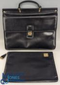 Fortnum & Mason black leather Satchel/Attaché Case together with leather from Bally of