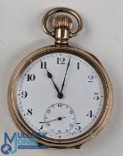 Gold Plated Pocket Watch Dimier Freres & Cie housed in a Dennison case, in working order (we don't
