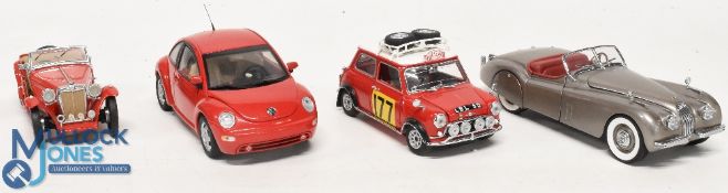 Franklin Mint 1:24 Scale Cars, to include Volkswagen New Beetle, 1948 MG TC, 1949 Jaguar XK120,