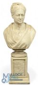 1870 Catharine Allison Fellows Sculpture Marble Female Bust, 30cm tall, heavy sculpture, dated