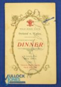 1936 Rugby Dinner Menu, Wales v Ireland, autographed: about 35 autographs and one small stain packed