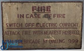 Railway Bus Transportation in Case of Fire wooden painted Sign, size 47cm x 78cm (from an old