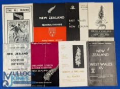 1967 UK Sides v New Zealand Rugby Programmes (8): v North, South, Mids, London & Home Counties of
