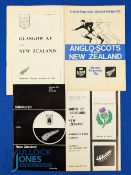 1979 Scottish Sides v New Zealand Rugby Programmes (4): v Glasgow, Edinburgh, Anglo-Scots & South of