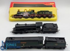 3x Triang Hornby OO Gauge Locomotives, to include Winston Church Hill R356, R150 smoke BR black 4-