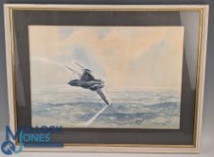 c1970 Frank Friend RAF Hawker Siddeley Buccaneer of 12 Squadron RAF Honington 1970, a watercolour