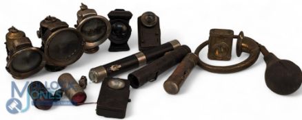 Selection of Vintage Bicycle Lights: to include Panther B'ham, Lucas B'ham, war time torches