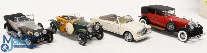 Franklin Mint 1:24 Scale Cars, to include 4 Rolls Royce Cars - 1914 Rolls Royce Wooden Body, 1925