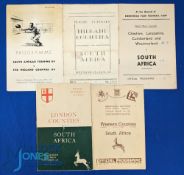 1951-2 English Sides v S Africa Rugby Programmes (5): v London (only 'Bok defeat), Cheshire/Lancs/