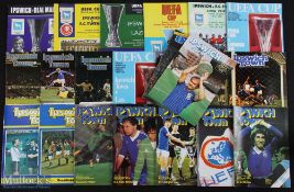 Collection of Ipswich Town European competitions home match programmes to include 1973/74 Real