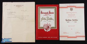 Bournemouth & Boscombe Athletic Golden Jubilee 1899-1949 celebration banquet menu 12 November 1949