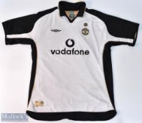 2001/02 Centenary Manchester United reversable away football shirt in gold and white, Umbro /
