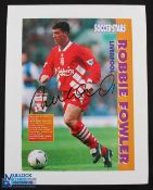 Robbie Fowler Autographed Liverpool Display signed to magazine page depicting Fowler in Liverpool