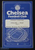 England U23's home programmes v 1955 Italy at Chelsea, v 1956 Scotland at Hillsborough; fair. (2)