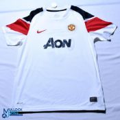 2010-2011 Manchester United FC away football shirt #3 signed by Evra - Nike / AON. Size XLB,