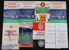 Selection of various international match programmes with Duncan: to include 1951 England boys v